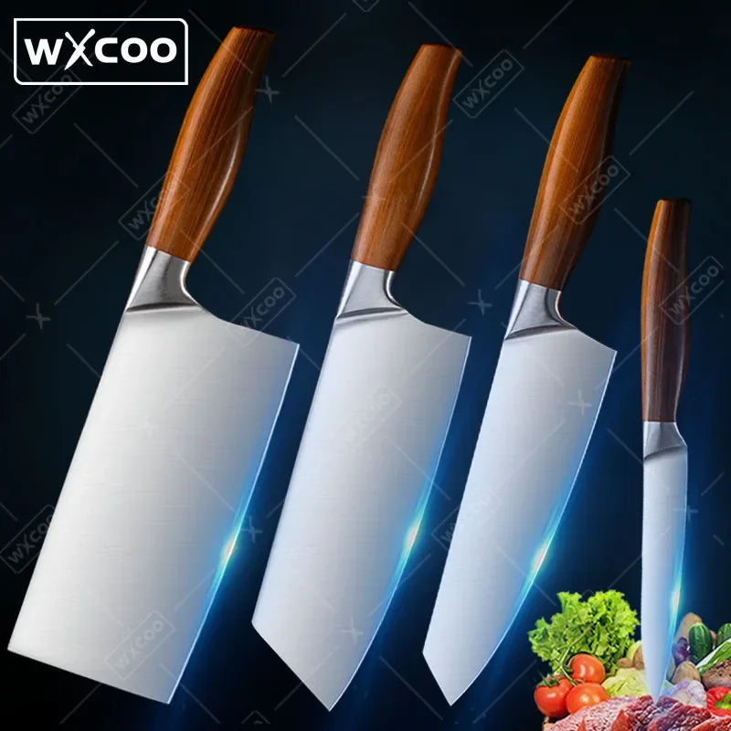 4 Pcs, Set Chef Knife, Multipurpose use Meat Cutting Pig Fish Killing Knife Vegetable Fruit Cutter