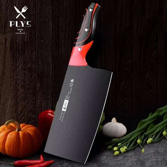 High Quality Stainless Steel Chef Knife  For Vegetable and Meat Knife Has Sharp Black Edge Meat Cleaver