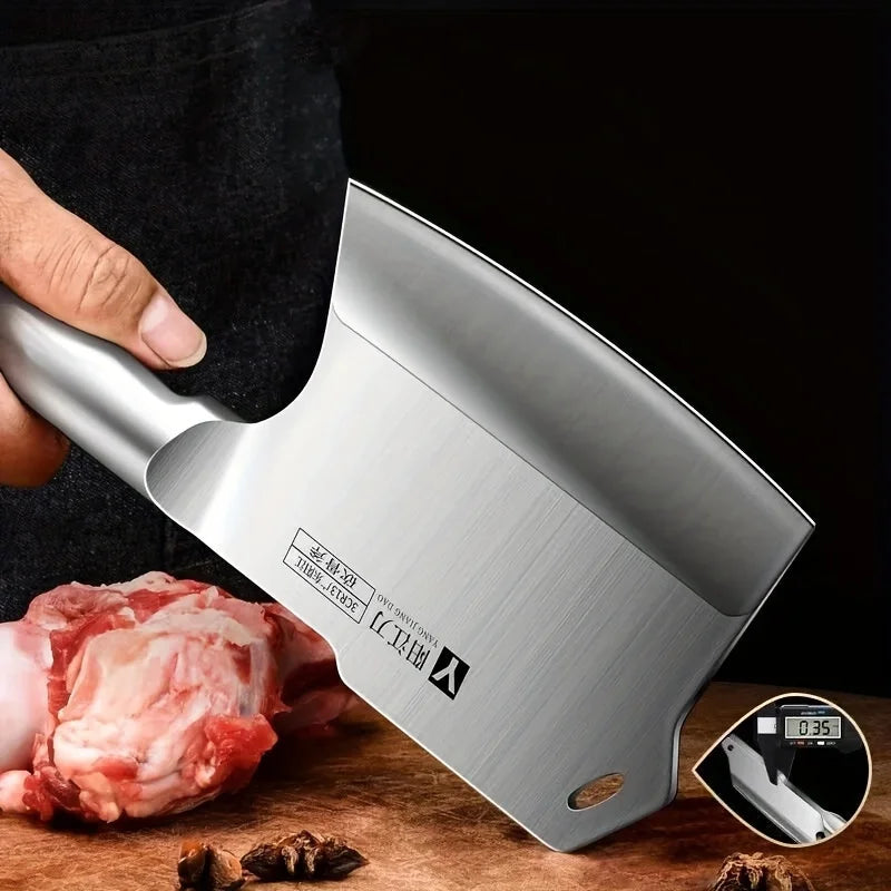 High Hardness Bone Splitting Knife All Steel Chopping Meat Master Butcher Knife