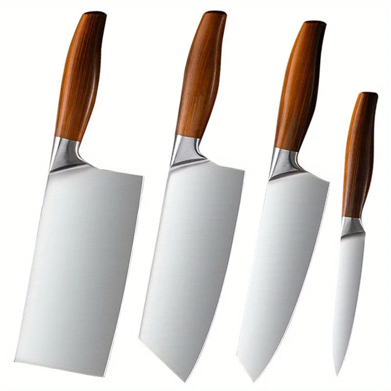 4 Pcs, Set Chef Knife, Multipurpose use Meat Cutting Pig Fish Killing Knife Vegetable Fruit Cutter